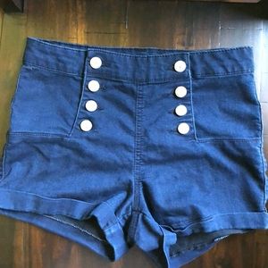 Almost Famous Indigo Jean High Waist Shorts - sz 3